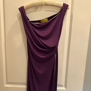 Nicole Miller Off The Shoulder Elegant Purple Women's Dress M